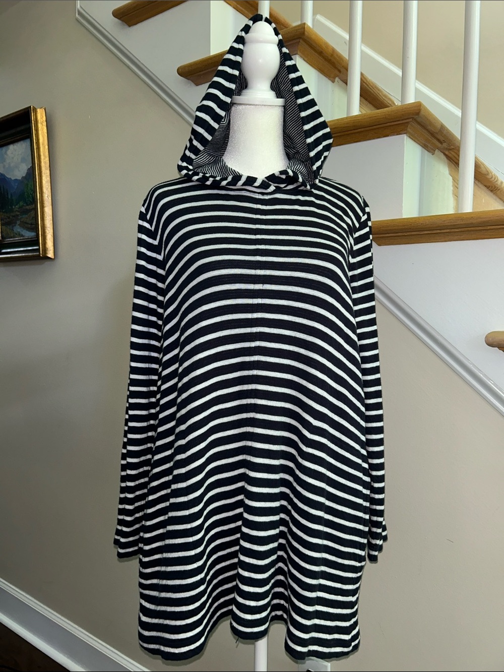 J. Jill Navy/White Striped Tunic Top. All cotton. Great condition. Size S